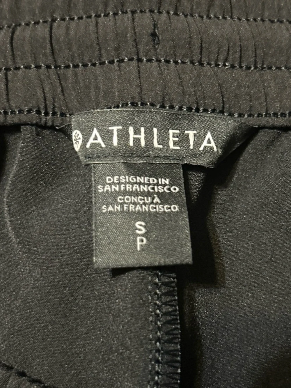Athleta Black Womens Wide-Leg Drawstring Pants